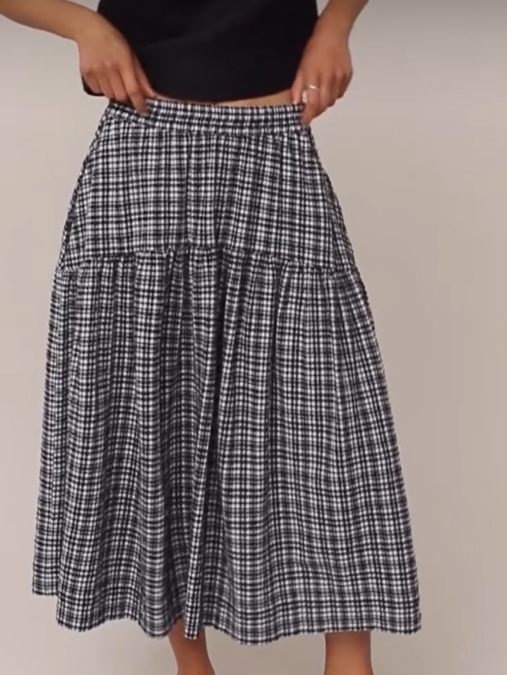 Beyond Nine Seersucker Check Talia Skirt